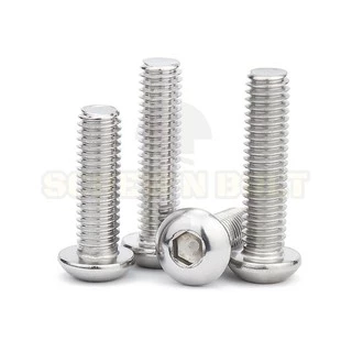 น็อต สกรู หัวจมกลม สแตนเลส 304 เกลียวมิล หยาบ M5 / Button Head Hexagon Socket Machine Screw SUS304