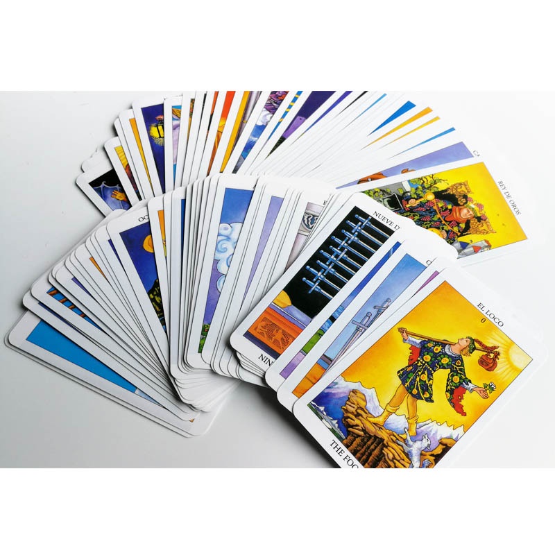 Spanish English version Rider Wait Tarot deck divination fate playing