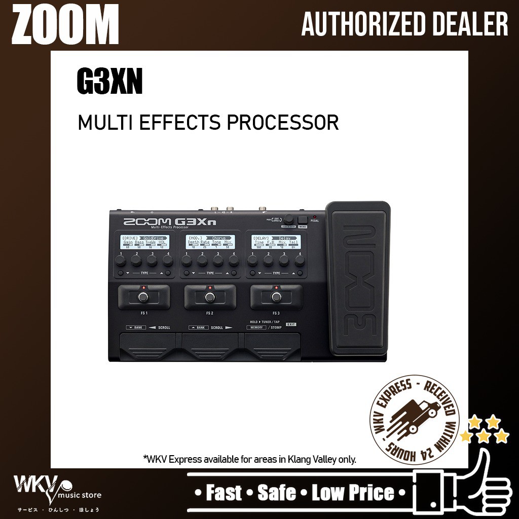 โปรเซสเซอร์หลายเอฟเฟกต์ของกีตาร์ Zoom G3Xn พร้อมอะแดปเตอร์ AC (G3-XN / G3N / G3-N / G1FOUR)