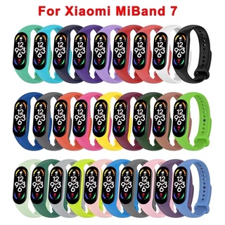 สายนาฬิกา ซิลิโคน สำหรับ Xiaomi Miband 7 สายนาฬิกา mi band 7 สายยาง สีๆ สายนาฬิกา mi band 5/6/7