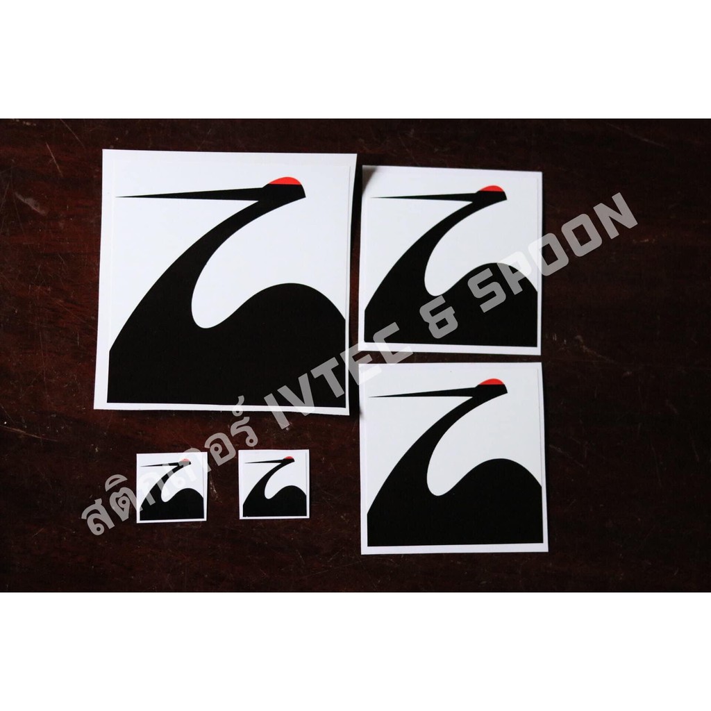 สติกเกอร์นกspoon งานพิมพร้อมเคลืบ spoon honda สติกเกอร์แต่งรถ