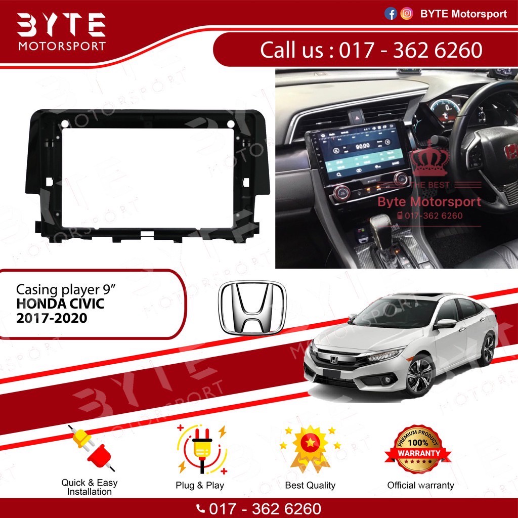 ปลอก Android Player 9" Honda Civic 2017-2020 (มี Canbus)