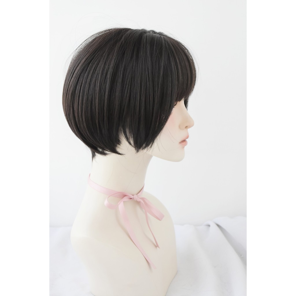 วิกผมสั้น  พร้อมส่ง วิกผม พรีเมี่ยม ซอยผมสั้น น่ารักๆ สไตล์เกาหลียาว 28cm วิกผมสวยราคาถุกแถมnetฟรี