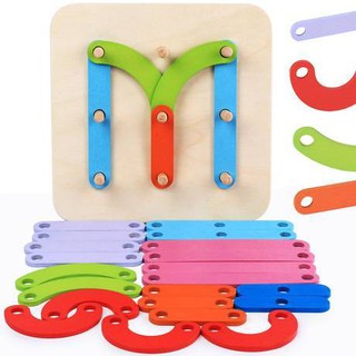 ตัวต่อไม้ 9 จุด Montessori Wooden Alphabet &amp; Number