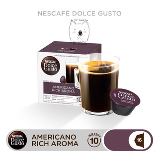 NESCAFE DOLCE GUSTO แคปซูลกาแฟ AMERICANO RICH AROMA แคปซูลกาแฟคั่วบด 16 แคปซูล 1 กล่อง