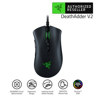 ราคาRazer DeathAdder V2 Focus+20,000DPI Optical Sensor Switch Wired Gaming Mouse (เมาส์เกมมิ่ง)