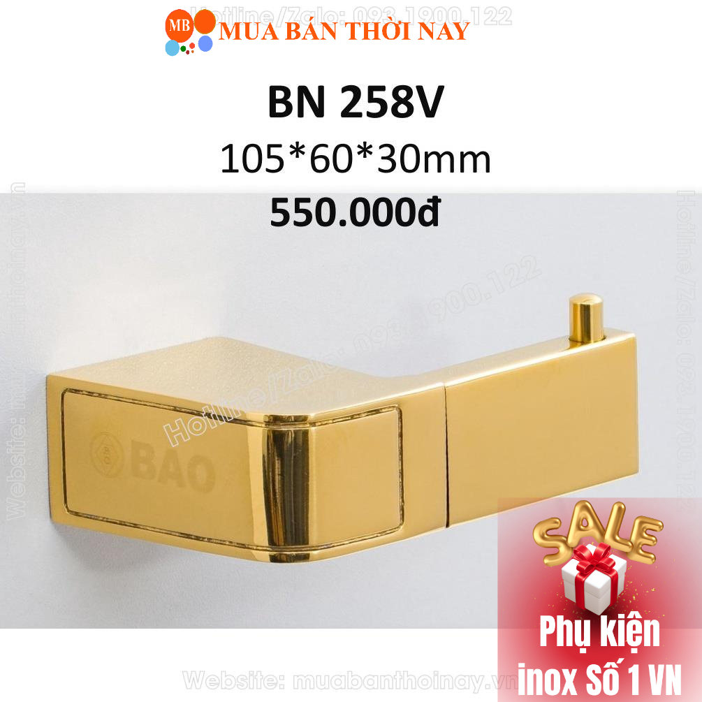 BAO ที่แขวนกระดาษชําระสแตนเลส ชุบทอง BN 258V