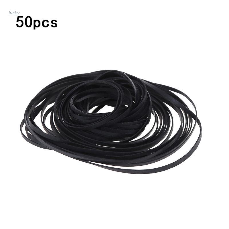 50PCS Universal Mix Cassette Tape Machine Belts Assorted Common Drive Flat Rubbe