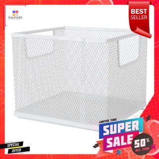 ตะกร้าใส่ของ Mesh ซ้อนได้ 18.8x18x15.5ซม. KECHSTACKABLE MESH BASKET KECH 18.8X18X15.5CM WHITE