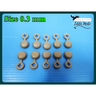 GENERAL size 0.3 mm "BLACK"  PLASTIC COVER THE NUT HEAD "BEIGE" // ฝาครอบหัวน็อต ทั่วไป ขนาด 0.3 มิล สีดำ พลาสติกครอบหัว