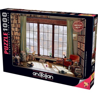 จิ๊กซอว์ Anatolian - Window Cats  1000 piece  (ของแท้  มีสินค้าพร้อมส่ง)