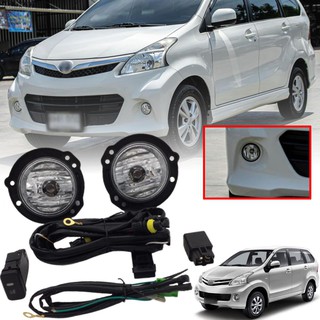 ไฟตัดหมอก ไฟสปอร์ตไลท์ รุ่น โตโยต้า อแวนซ่า TOYOTA AVANZA ปี 2012 - 2016 ไม่มีครอบ พร้อมชุดสายไฟ + สวิตซ์ 1 ชุด