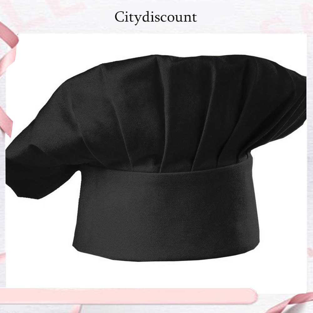 <citydiscount> Professional ยืดหยุ่นปรับผู้ชายผู้หญิงหมวกครัวทําอาหาร Baker Chef หมวก