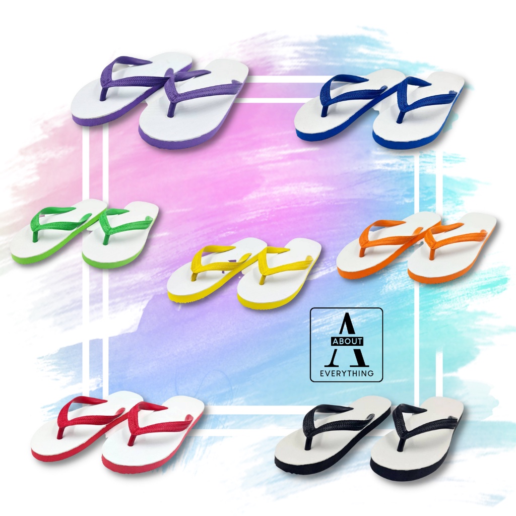A10 รองเท้าแตะ รองเท้าแตะแบบหนีบ รุ่นrainbow หน้าขาวพื้นสี สีสันสดใส นุ่ม สบาย ไม่ดีดน้ำ