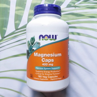 (Now Foods®) Magnesium Caps 400 mg 180 Veg Capsules แมกนีเซียม