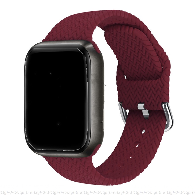 ใหม่ล่าสุด สายนาฬิกาข้อมือซิลิโคนถัก อุปกรณ์เสริม สําหรับ Apple Watch Ultra 2 Ultra Series 9 8 7 6 SE 5 4 3 2 1 ขนาด 49 มม. 41 มม. 45 มม. 44 มม. 42 มม. 40 มม. 38 มม.