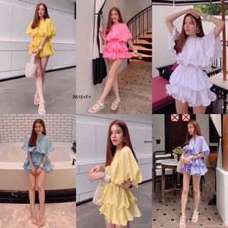 👗Pfashion [ส่งไว!!🚛] P9615 เดรสแขนกุดคลุมระบายชั้น  layered dress