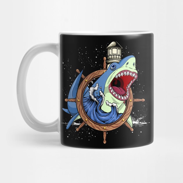 แก้ว Anchor Shark Sea Monster Motif