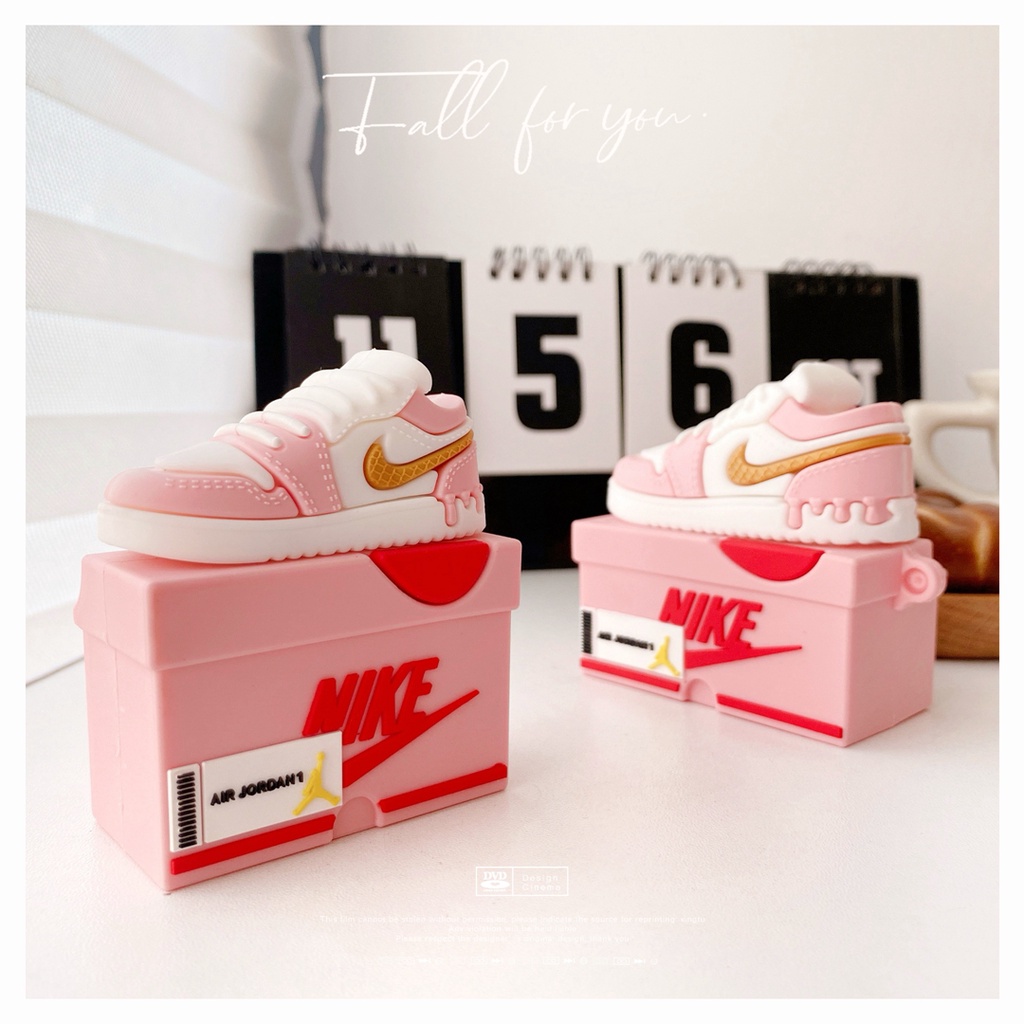 เคสหูฟัง สําหรับ Airpods 1 2 3 Pro ลายรองเท้าสีชมพูพร้อมตะขอ