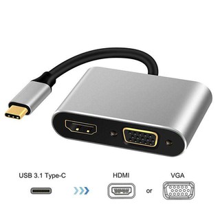 2in1 USB 3.1 Type C to HDMI+VGA Female Adapter