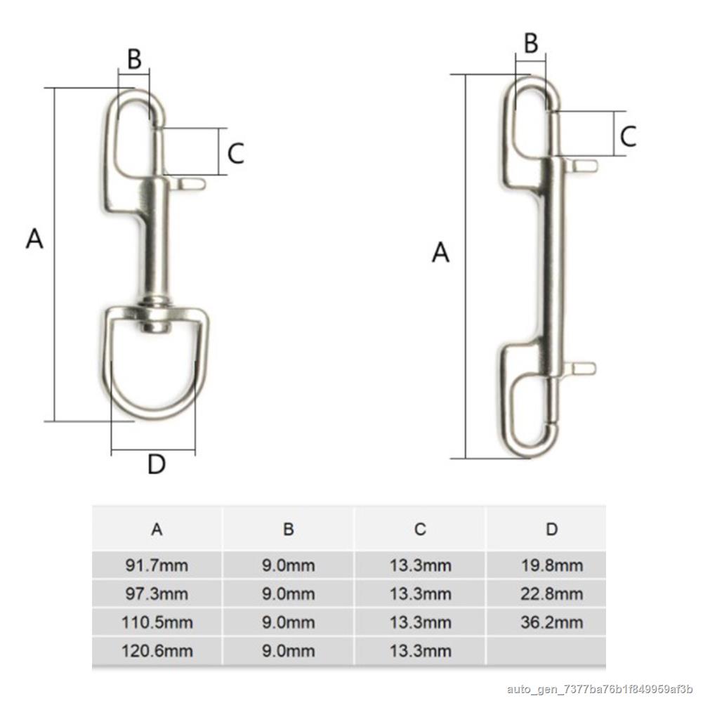 Scuba Diving Stainless Steel Quick Carabiner Swivel Eye Bolt 90 120mm