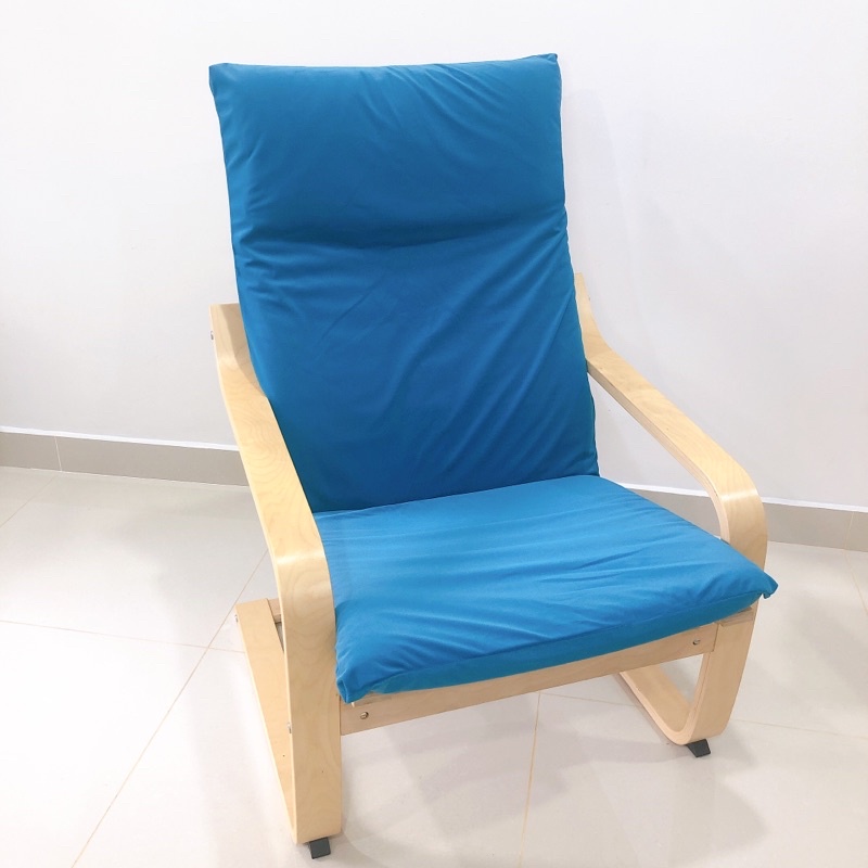 Blue Ikea Poang ผ้าคลุมเก้าอี้ Pello ผ้าคลุมเก้าอี้ Soft Sarung Kerusi Ikea