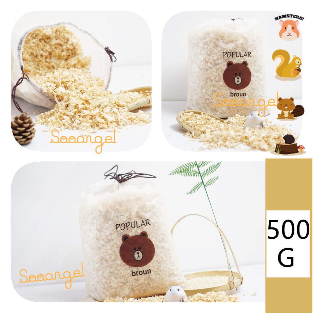 Sooangel หนูแฮมสเตอร์ขี้เลื่อยไม้ 500G ชุดกระต่ายทองหมีดัตช์มังกรแมวสัตว์เลี้ยงดับกลิ่นแผ่น