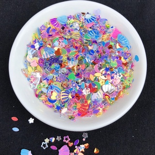 ARIN 1 Pack Mixed PVC Glitter Epoxy Resin Mold DIY Filling Nail Art Decoration Shell Peach Heart Star Golden Crystal Sequins