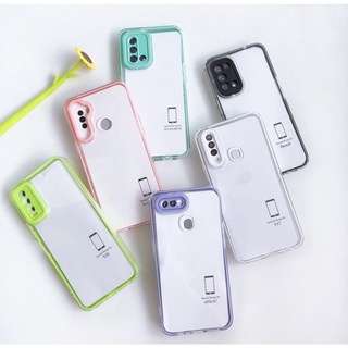 เคสใส ประกบ เคสออฟโป้ เคสประกบขอบสี Case Oppo A94 / A15 / A16 / A5s / A12 / A95 / A5 2020 / A9 2020 เคสโทรศัพท์oppo