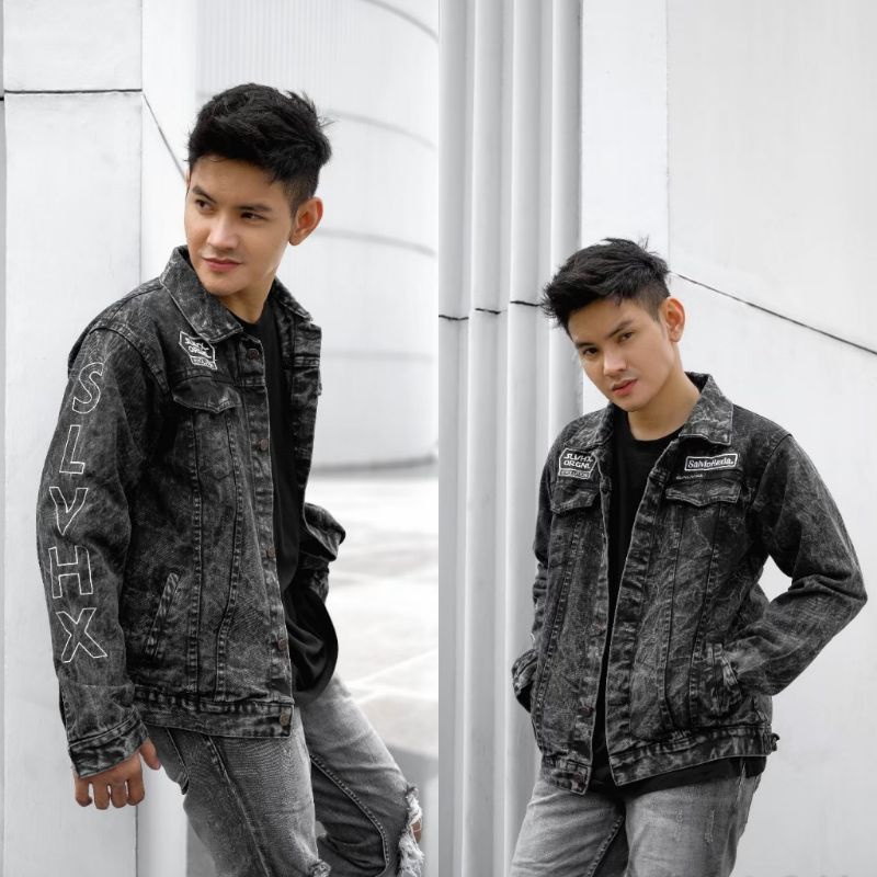 !!! SANDWASH BLACK JEANS JACKET // BORDEL DENIM JEANS // PATH JEANS JACKET