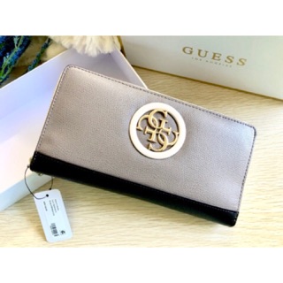 กระเป๋าสตางค์ GUESS แท้ รุ่น Open Road สีดำ-เทา