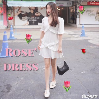 ROSE’ DRESS🌹 เดรสสายเกา ระบายหวานๆ ใส่ไปทำงานได้ CL011 : CHERRYLEMON