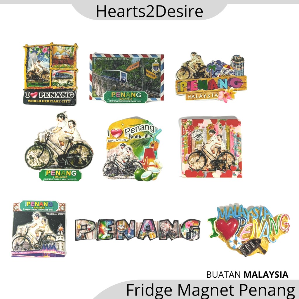 MAGNET PETI SEJUK PULAU PINANG HERITAGE PENANG FRIDGE MAGNET PENANG HADIAH CENDERAHATI OLE