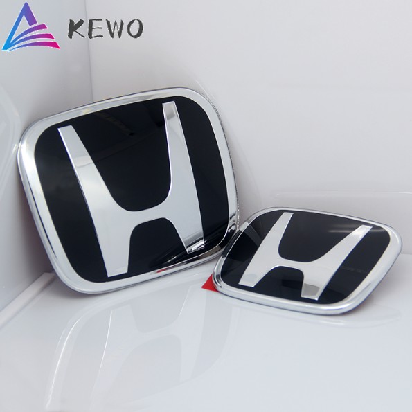 2 ชิ้นฮอนด้าสัญลักษณ์รถโลโก้สีดํา + Chrome City/Hrv/Jazz/CRV/civic/Brv (ด้านหน้าและด้านหลัง)
