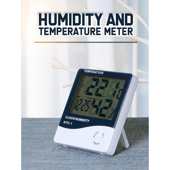 HTC-1 เครื่องวัดอุณหภูมิและความชื้น แบบดิจิตอลThermometer &amp; Hydrometer