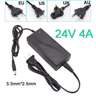 อะแดปเตอร์แปลงพาวเวอร์ซัพพลาย 24V 4A AC 110V 220V เป็น DC สําหรับมอนิเตอร์ แถบไฟ LED