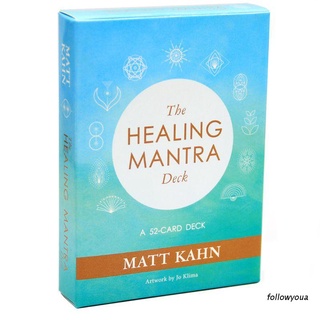 Folღ ไพ่ทาโรต์ The Healing Mantra 52 ใบ ภาษาอังกฤษ สําหรับครอบครัว เพื่อน ปาร์ตี้