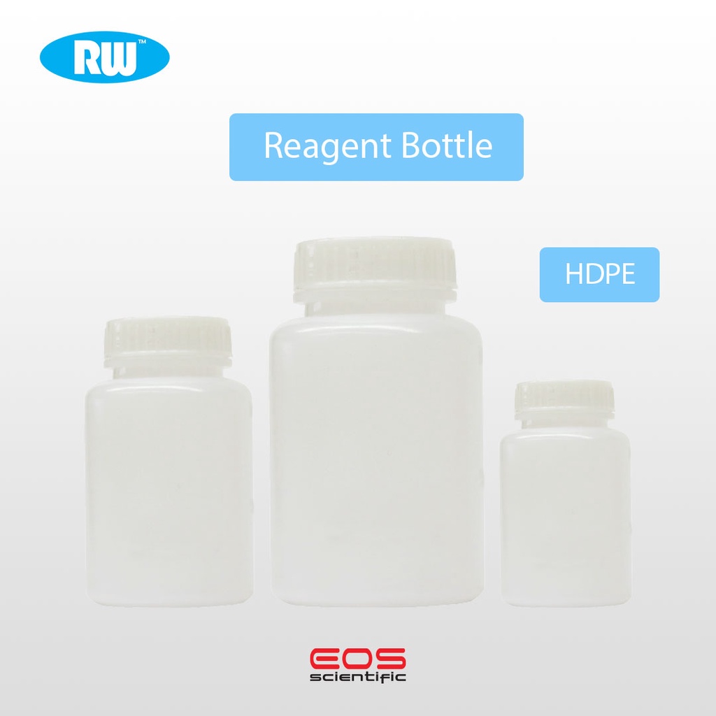 ขวดเก็บสารเคมีปากกว้าง พลาสติก HDPE ชนิดฝาเกลียว ขนาด 30 ml, 60 ml, 100 ml