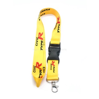 สายห้อยคอ รถยนต์ มอเตอร์ไซค์ ฮอนด้า ซีวิค ไทรป์อาร์ สีเหลือง Lanyard Keyring Key Chain Cellphone for CIVIC Yellow honda