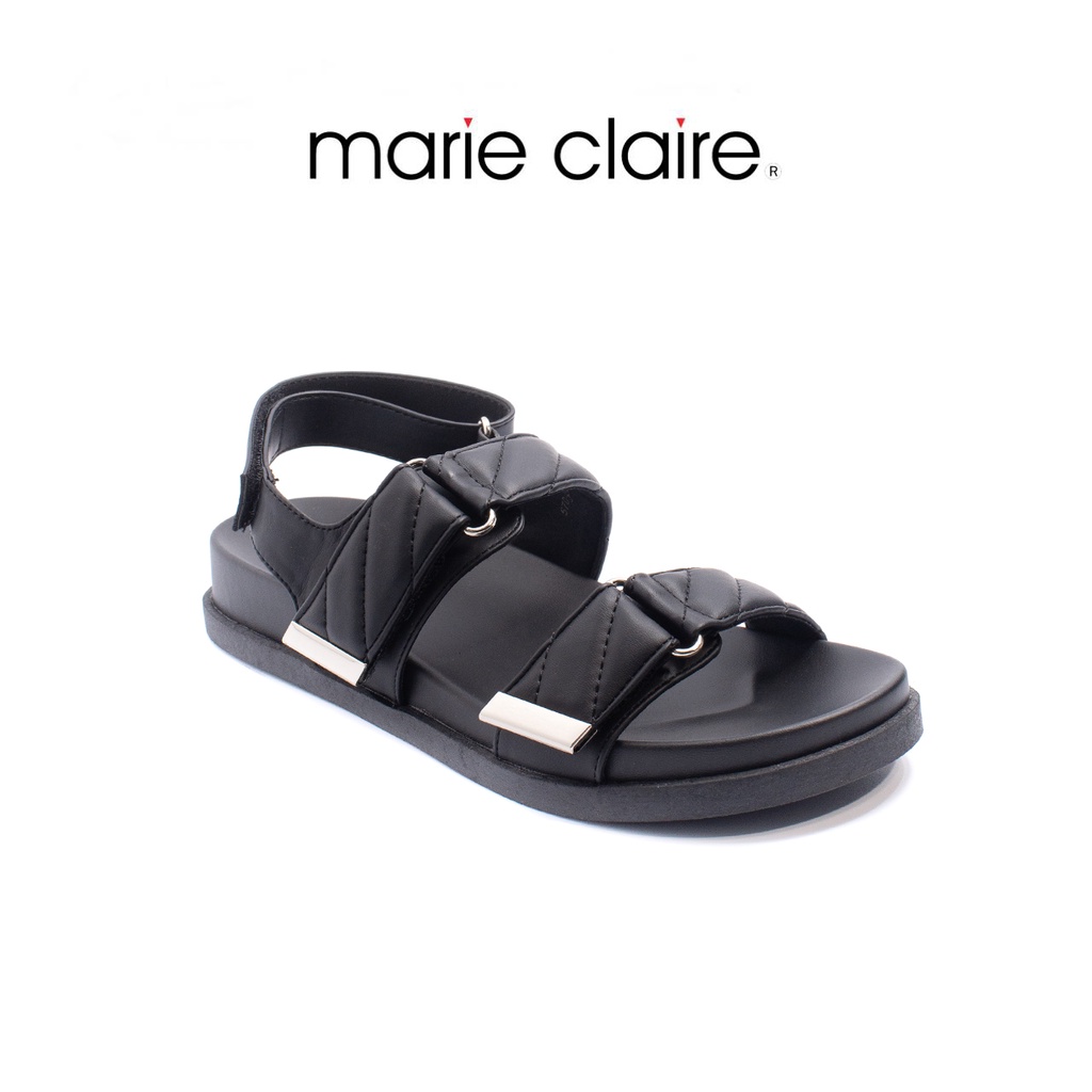 Bata บาจา ยี่ห้อ Marie Claire Aromatic Spirit รองเท้าแตะรัดส้น ส้นแบน สวมใส่ง่าย สูง 1 นิ้ว สำหรับผู้หญิง รุ่น Risa สีดำ 5706257