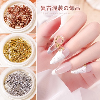 ins ตกแต่งเล็บ retro โลหะ สี rivets ไม่สม่ำเสมอ DIY เครื่องประดับผสม