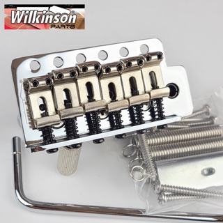 Wilkinson ระบบสะพานลูกคอ อานเหล็ก สไตล์วินเทจ สําหรับกีตาร์ไฟฟ้า Fender Stratocaster ST Chrome Silver WOV01