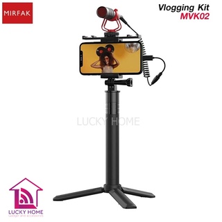 ชุดทำ Vlog MIRFAK VLOGGING KIT STARTER MVK02 รองรับโทรศัพท์มือถือ ตั้งแต่ขนาด56-84mm รับประกัน 1 ปี