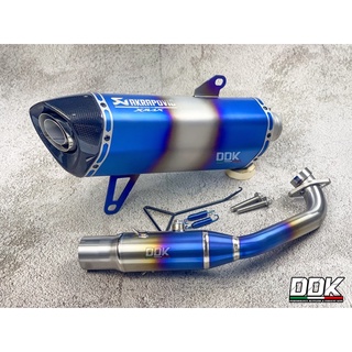 ท่อแต่ง Xmax300 (ปี21-22) ปลายท่อตรงรุ่น คอไทเท Akrapovic 18 นิ้ว เลสสีรุ้ง ปากคาร์บอนเคฟล่าแท้ ปากเฉียง โลโก้เลเซอร์