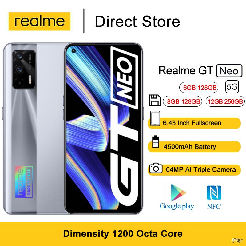 ஐ✷Realme GT Neo 5G Mobile Phone X7 Max 6.43" FHD+ 120Hz Super AMOLED Dimensity 1200 Octa Core Cellphone 4500mAh 64MP AI