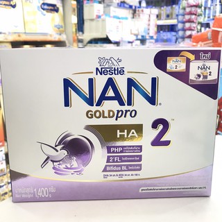 NAN GOLD pro HA 2 Follow-on Formula แนน โกลด์ โปร เอชเอ 2 อาหารสูตรต่อเนื่องสำหรับทารกและเด็กเล็ก 1400 กรัม