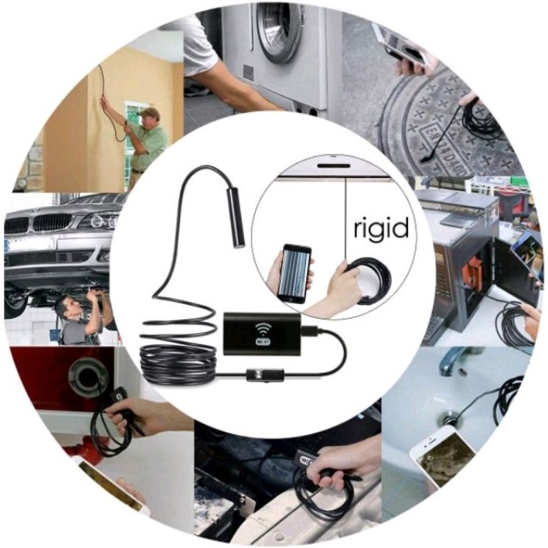 กล้องซ่อมแอร์ กล้องส่องท่อ กล้อง​งู​ wifi​ ยาว​2 เมตร​ Endoscope Wallfire WIFI 720P
