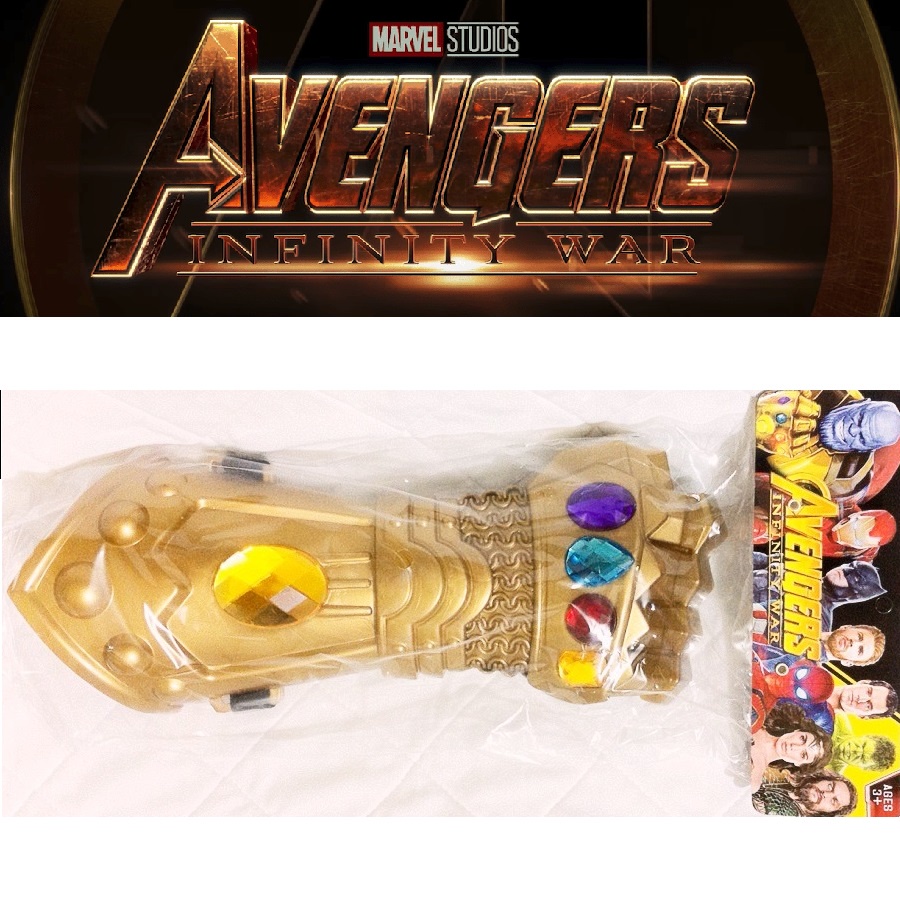 Thanos Infinity Gauntlet Avengers ถุงมือทานอส ถุงมือ ใส่เล่นเพื่อความสนุก ธานอส พร้อมอัญมณีทั้ง 5 เม็ด ดูสมจริง