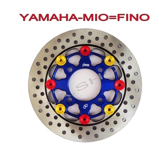 A จานดิสหน้าแต่ง BOUSHI (สีน้ำเงิน หมุดสี) ขนาดเดิม 220MM สำหรับ YAMAHA-MIO=FINO