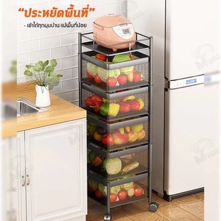 [หมุนได้] ชั้นวางของใช้โครงเหล็กทรงสี่เหลี่ยม มาพร้อมกับล้อเลื่อนเคลื่อนย้ายสะดวก มี3/4/5ชั้น กันสนิม ล้อหมุน360 ํ ZB